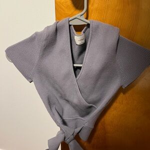 Wilfred Gray Wrap Sweater